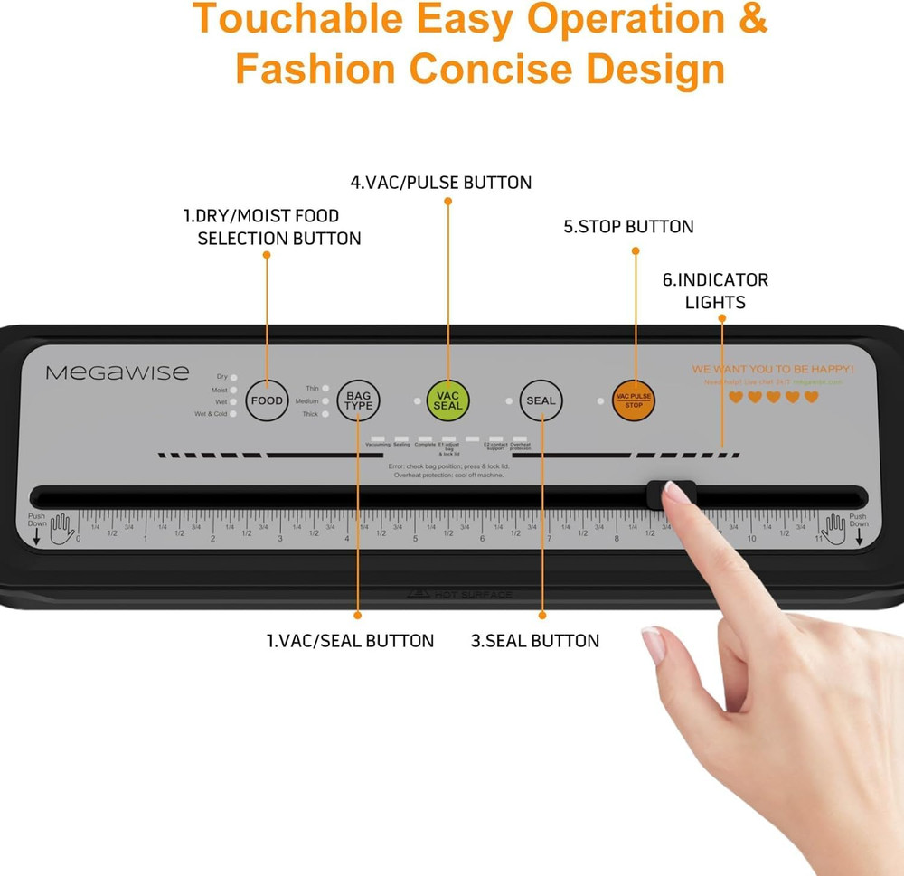 2025 Powerful Vacuum Sealer Machine | Compact Design | One-Touch Automatic | Sea