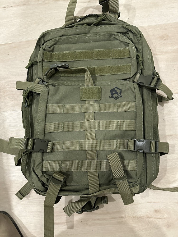 USCCA Military Green Tactical Backpack Adjustable Straps Multi Pocket