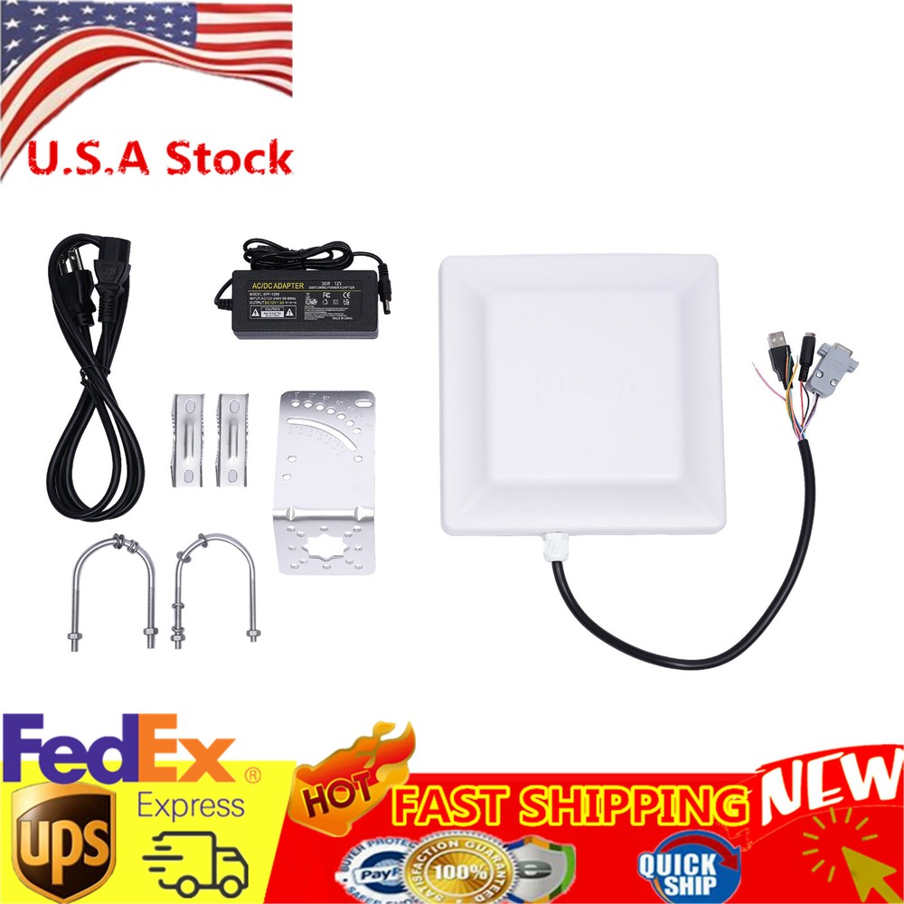 UHF RFID Long Range Card Reader 5M 8dbi Antenna Parking System Access Control US