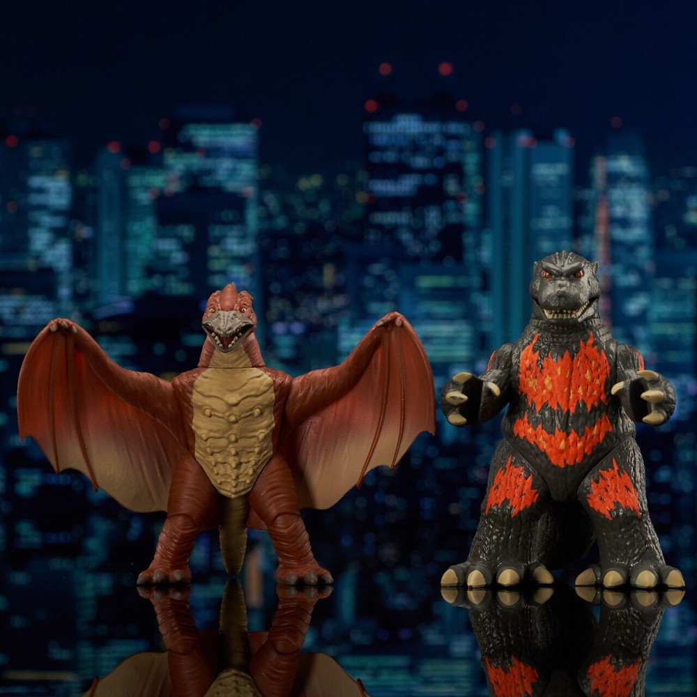 DIAMOND SELECT VINIMATES  GODZILLA BURNING & RODAN 2-PACK 4” TALL FIGURES
