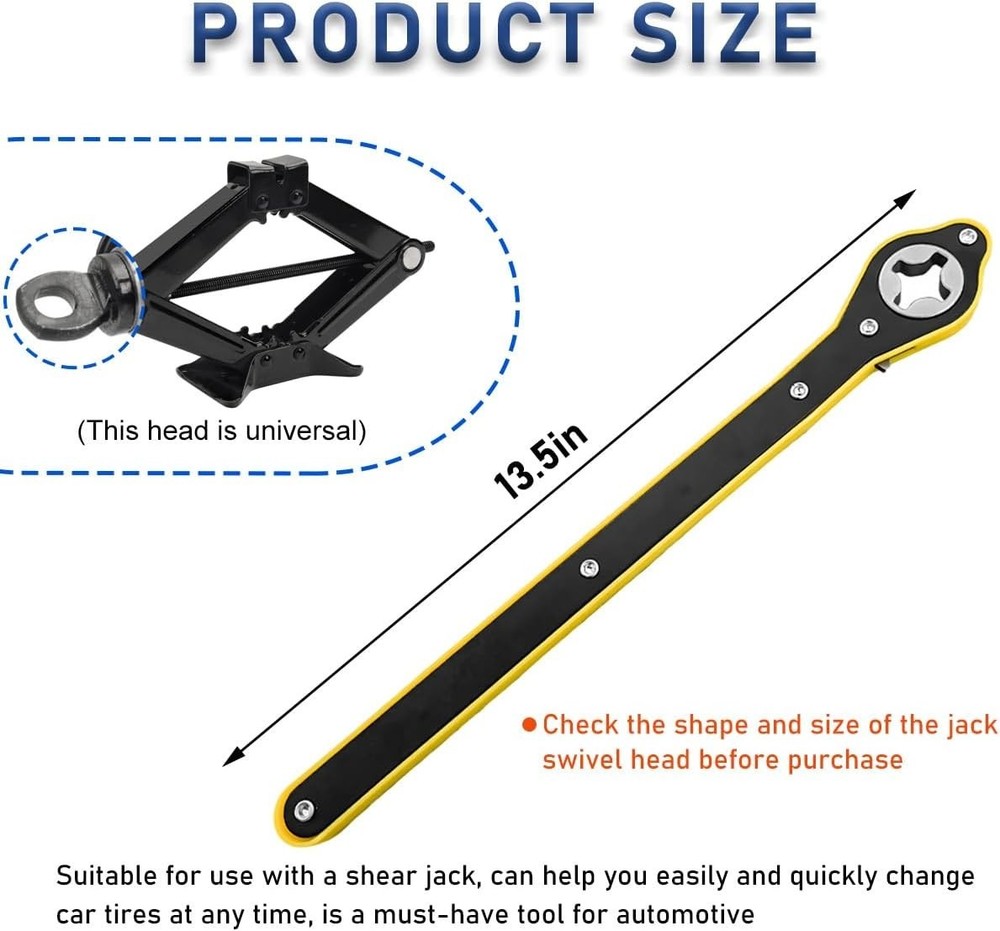 Durable 13.5 Inch Ratchet Wrench with Forward & Reverse for Quick Tire Changes