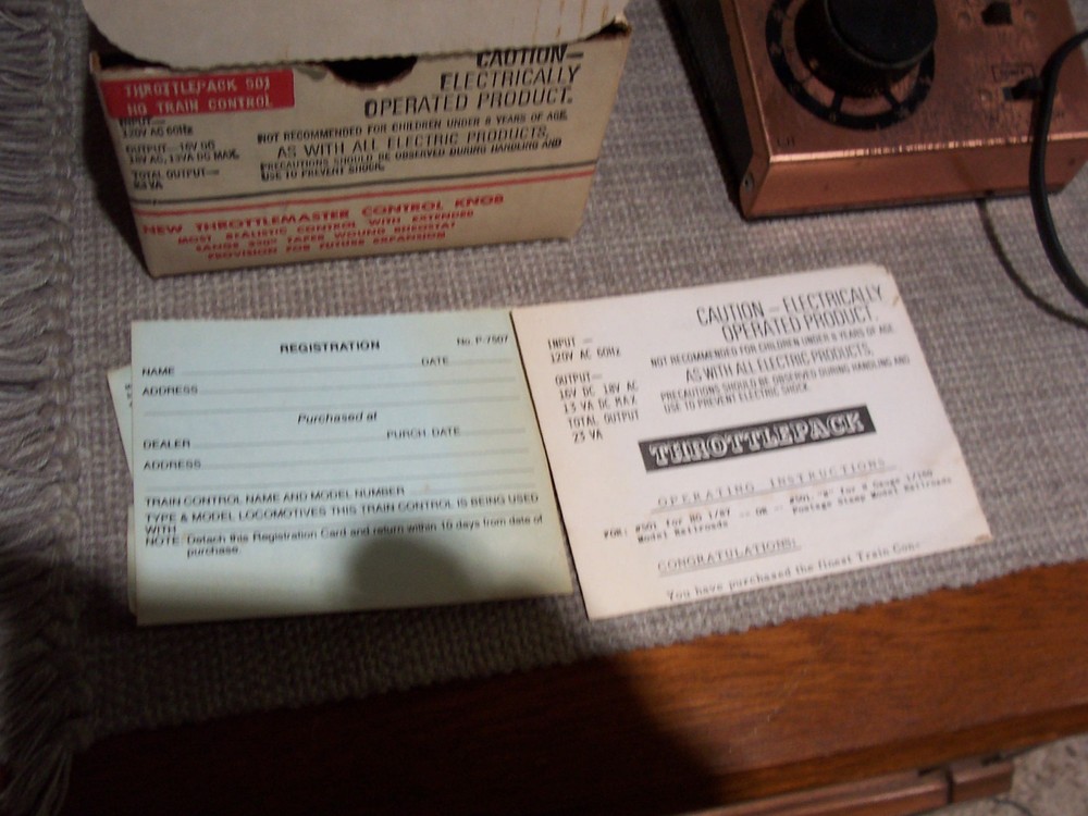 MRC Model 501 Throttlepack HO Scale Model Train Railroad Control with Box