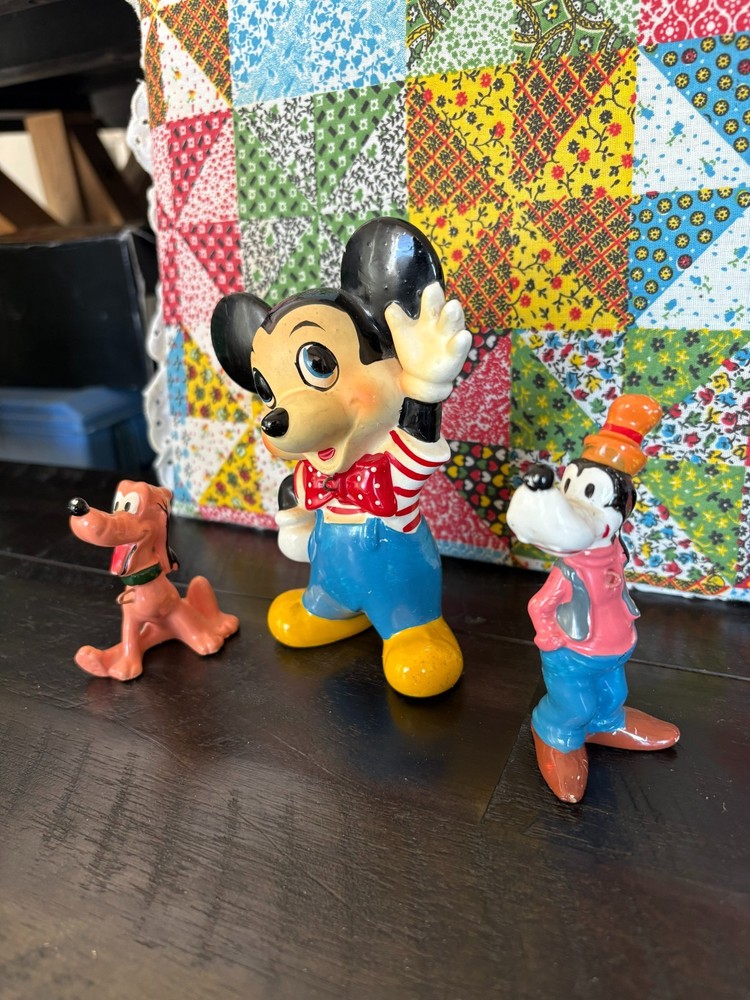 Disney Characters Three Figurines Mickey, Pluto and Goofy