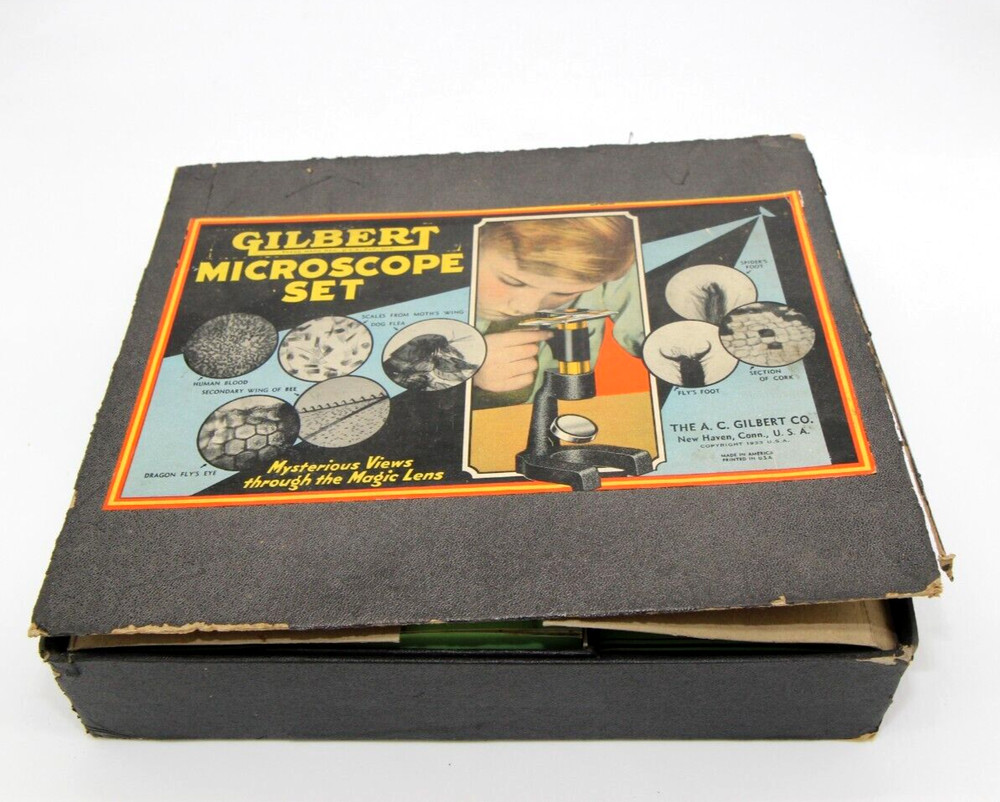 Vintage Gilbert Microscope Set No. 200 w/ Polaroid Junior