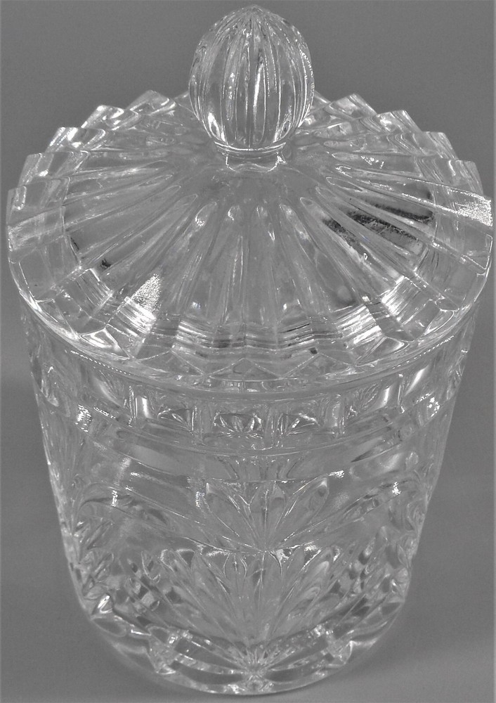 Crystal Lidded Jar Vanity Candy Or Decoration