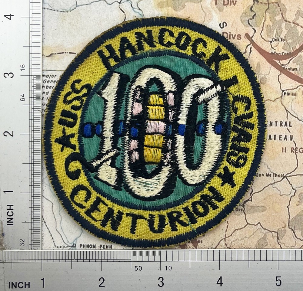 Patch , uss hancock 100 centurion , cva 19 , usn , patch , t5