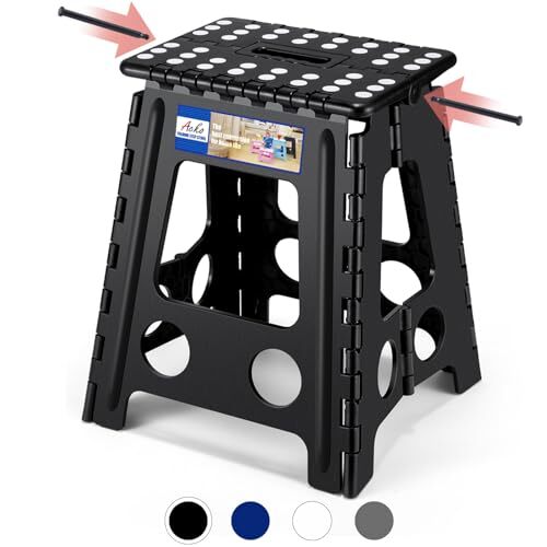 Folding Step Stool Foldable 16 Inch Stool 400 lbs CapacityPlastic Stools for ...