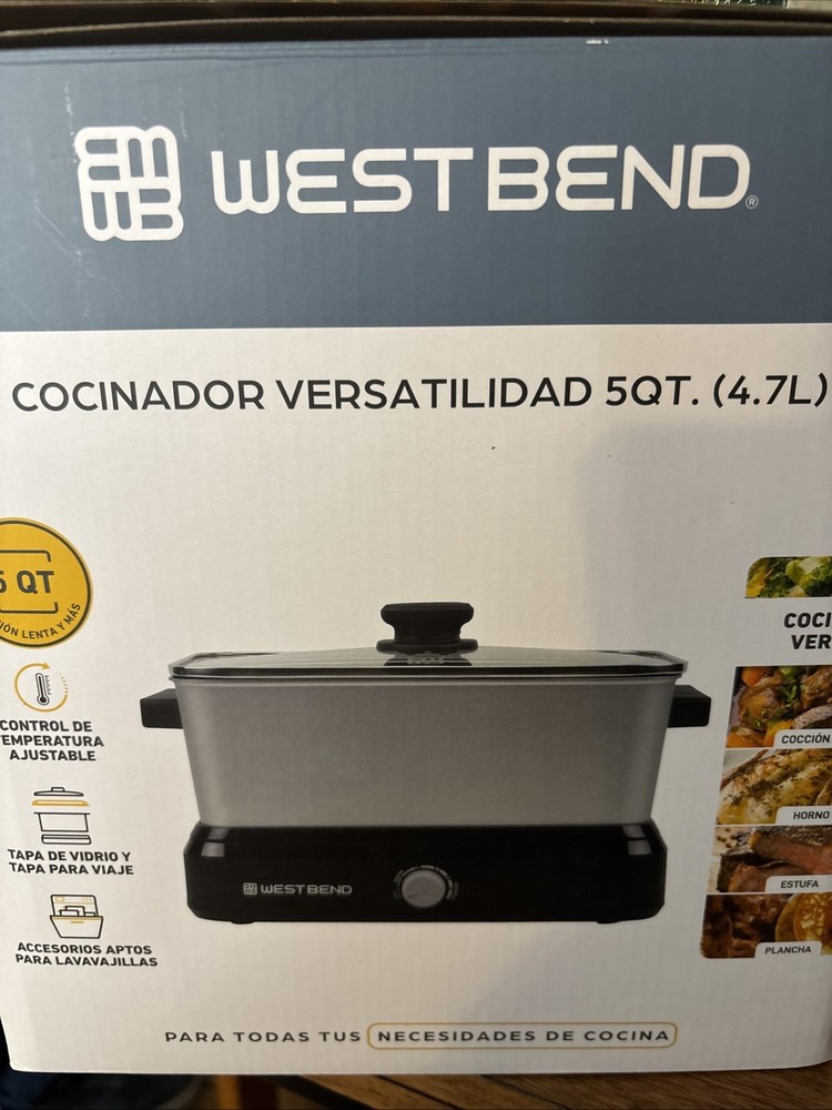West Bend 5 Quart Versatility Cooker Slow Cooker Griddle Portable with Lid