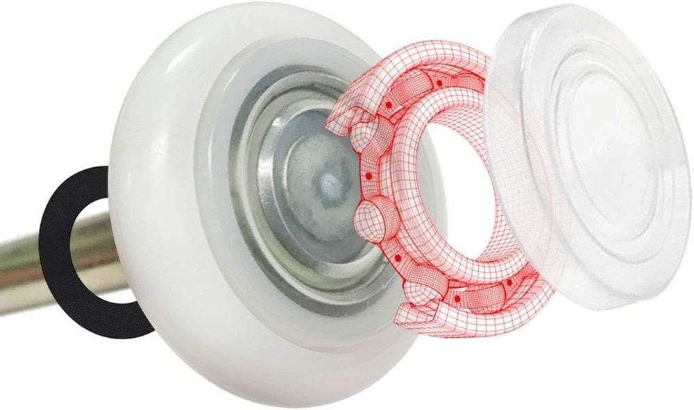 Long-lasting 6200ZZ Bearing Garage Rollers, 10 Pack
