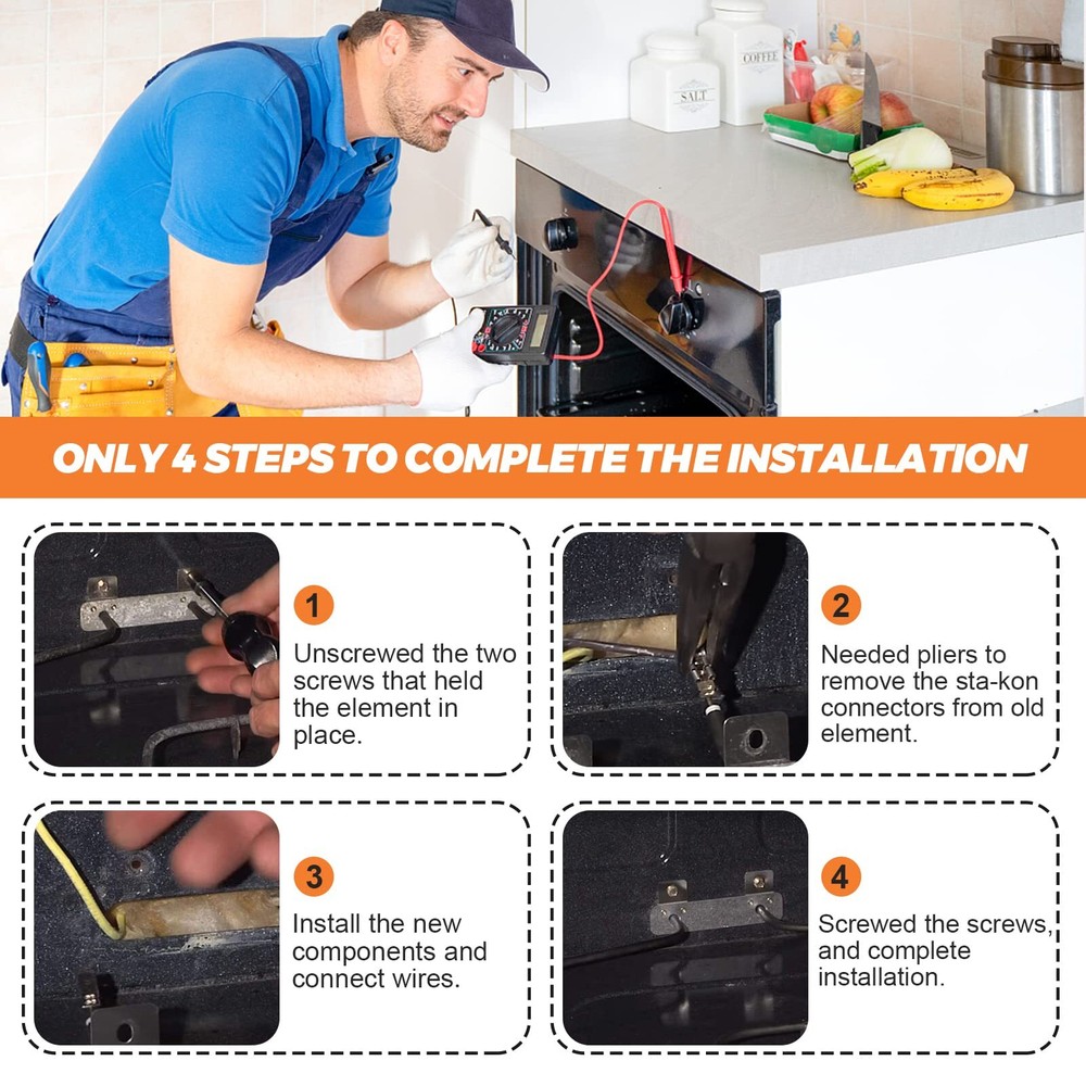 Oven Bake Element Replacement for GE & Hotpoint Compatible with Multiple Models