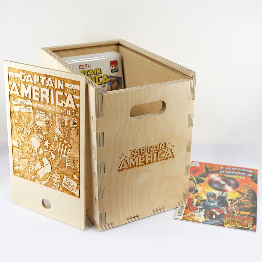 Captain America Timber Comic Storage Box *Comics Not Included