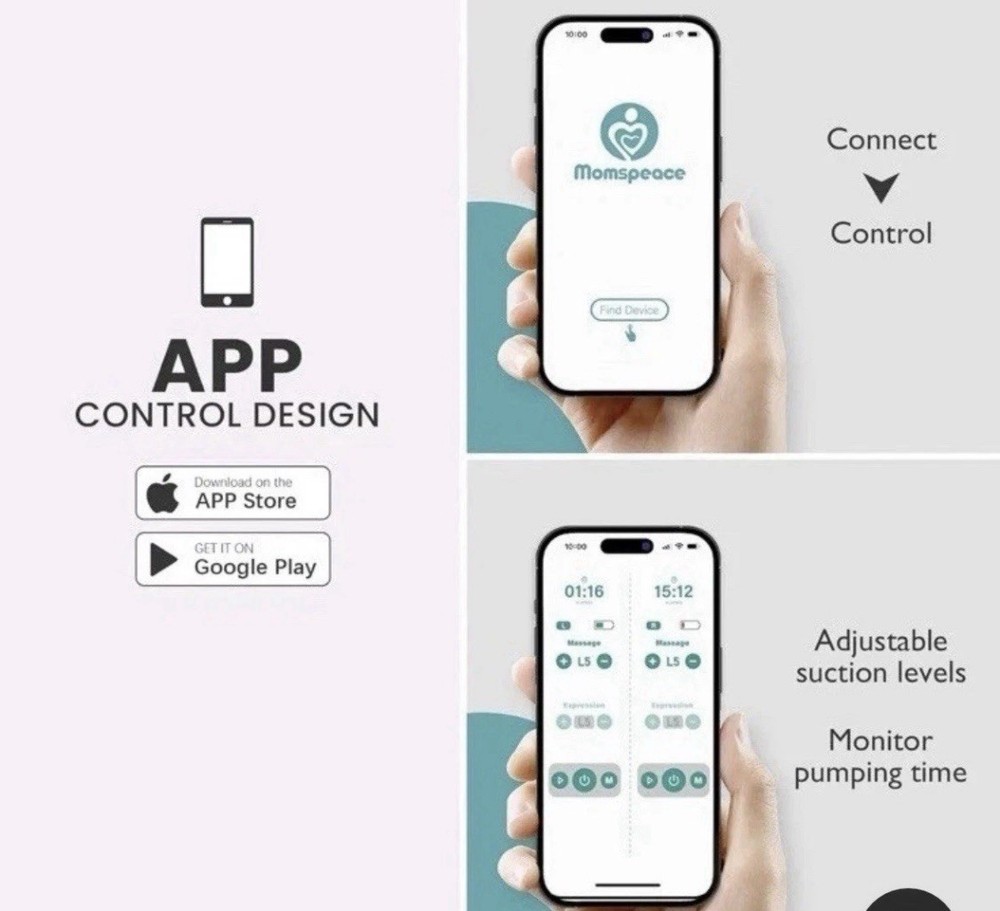 Momspeace Breast Pumps with App & Timer