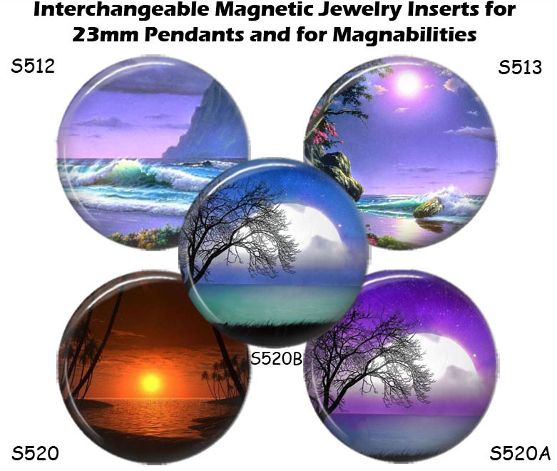 Romantic Backgrounds Jewelry Inserts for Magnabilities & Magnetic 23mm Inserts