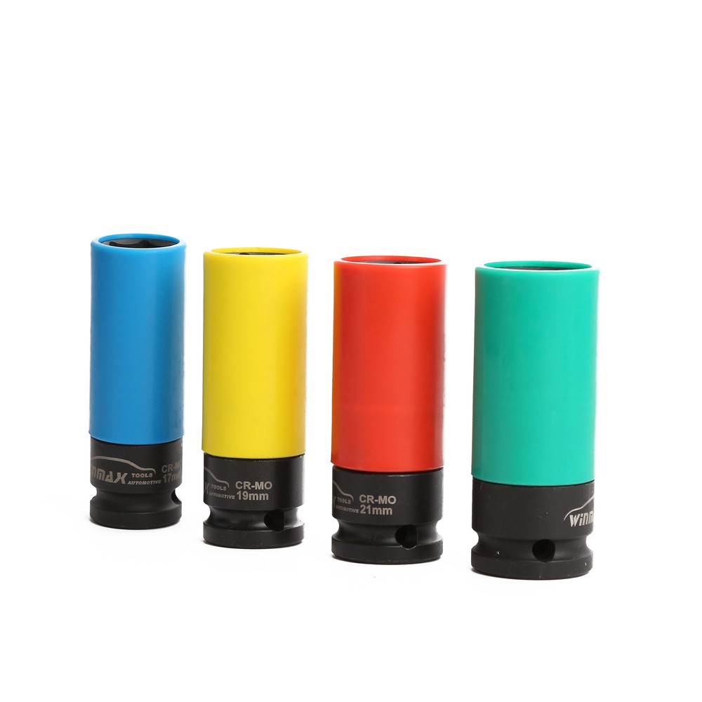 1/2"Dr Lug Nut Impact Socket Set Thin Wall Deep Wheel Protector 17 19 21 22mm