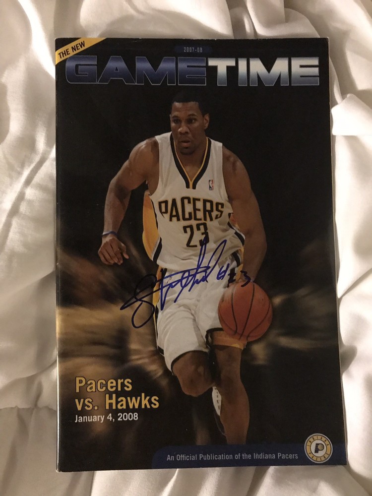 Indiana Pacers Gametime Program Magazine Signed By Stephen Graham