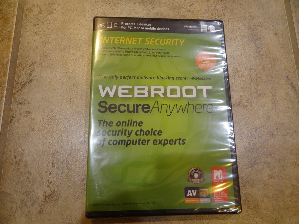 Webroot Secure Anywhere Internet Security WINDOWS 8 Compatible PC Mac or Mobile