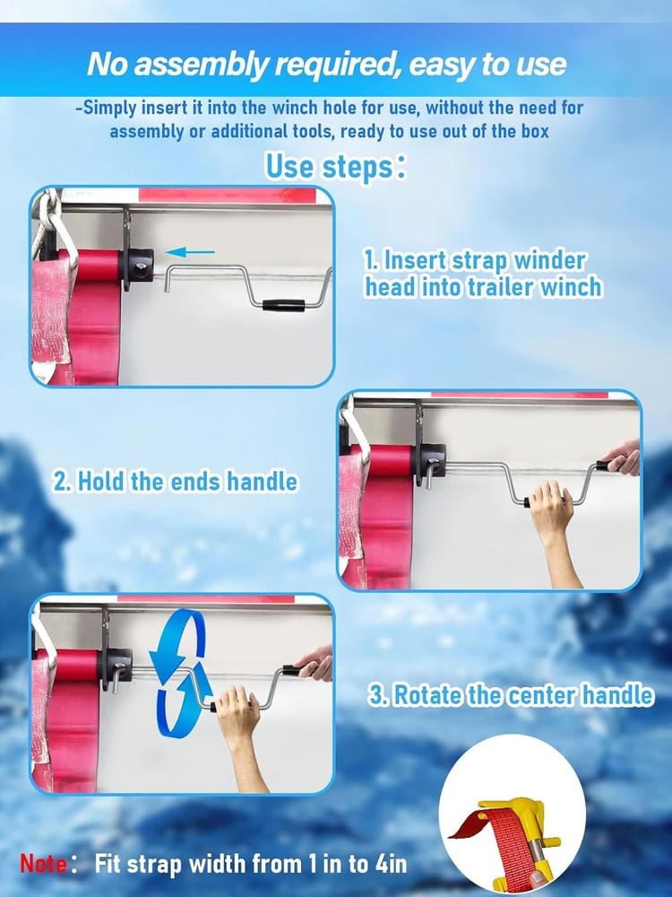 Lightweight Winch Strap Winder - User-Friendly Hand Roller for Efficient Use