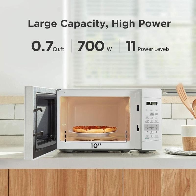 Countertop Microwave Oven Child Lock Mute Function 700W Easy One Touch Eco Mode