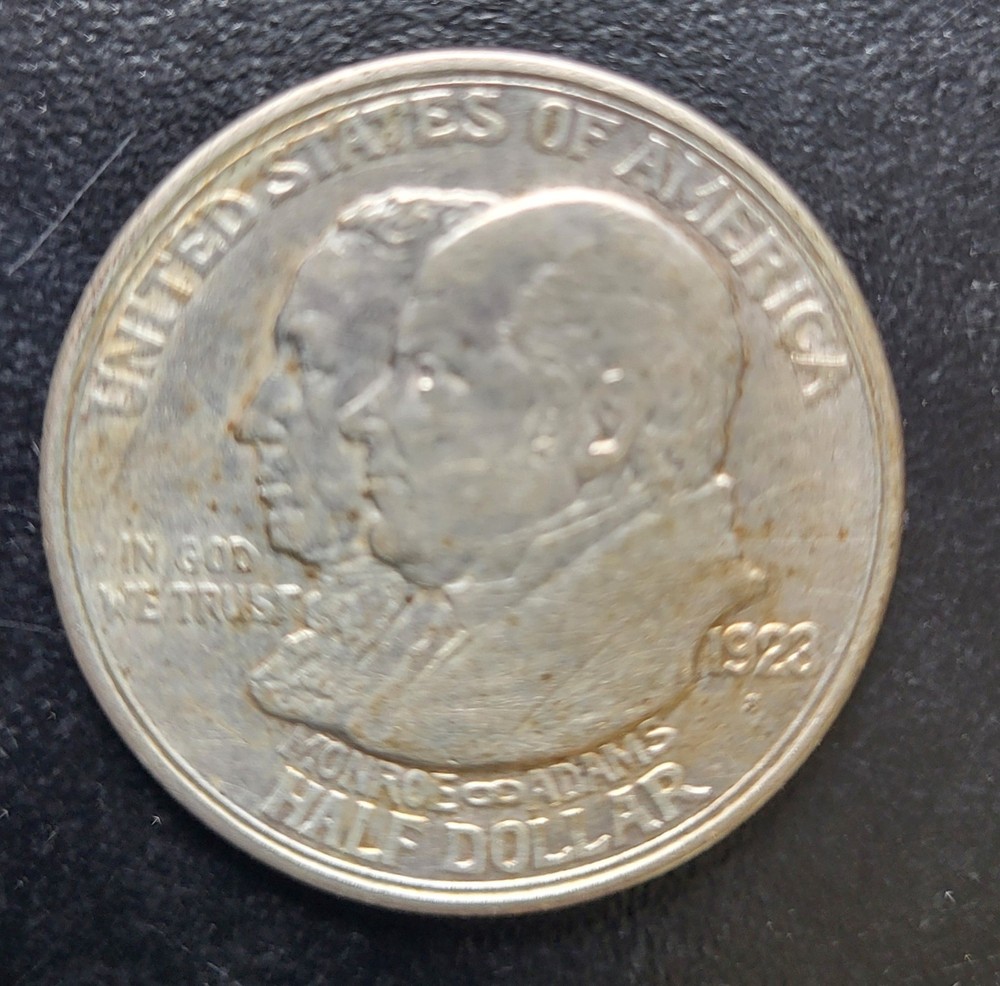 1923 S Monroe Doctrine Centennial Commemorative Silver Half Dollar. In Capsule