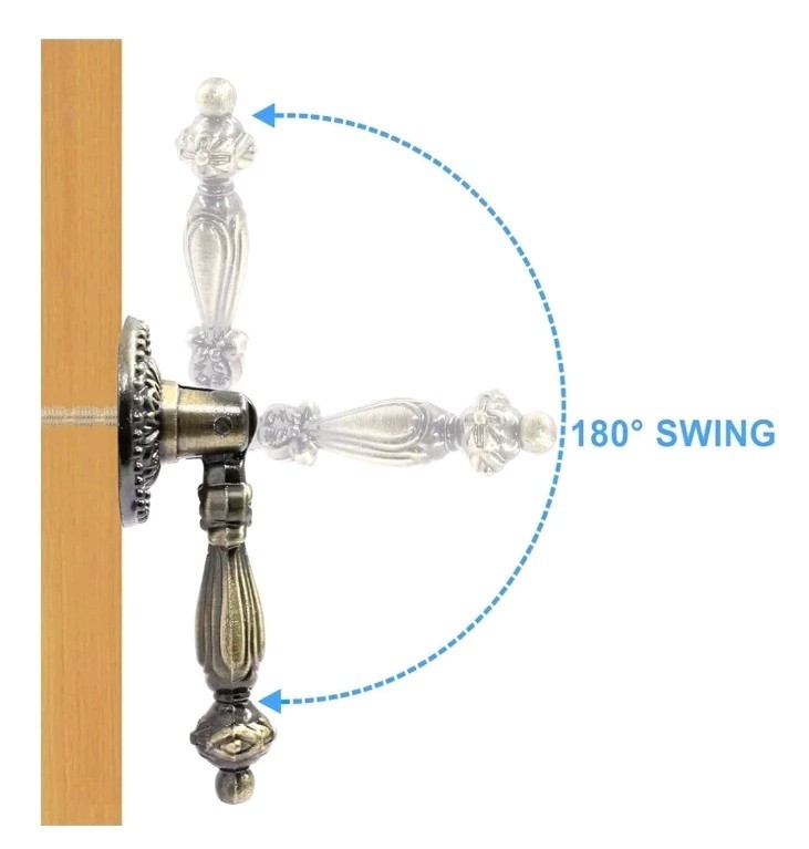 6PCS Antique Style Tear Drop Pulls - Vintage Cabinet Decorative Pull Handle Knob