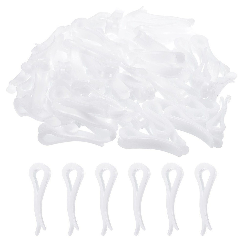 100pcs Durable Plastic Alligator Clip, 1.54" White U Shape