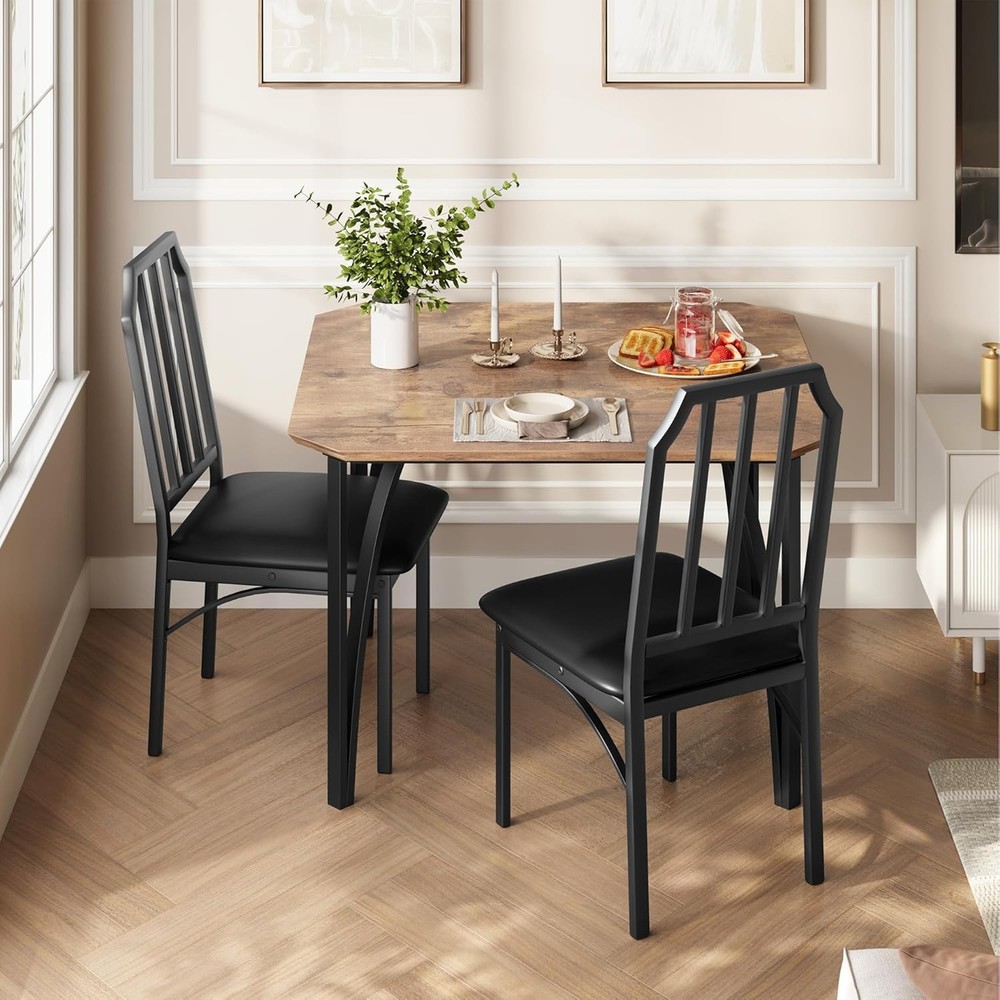 Dining Table Set 2 Kitchen Table Set of 2 W/ Upholstered Cushion Chairs Dining