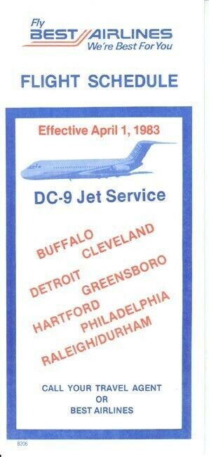 Best Airlines timetable 1983/04/01