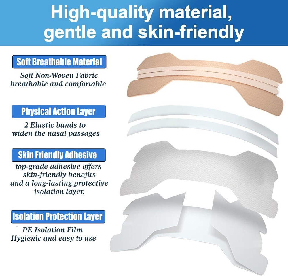 480 Breath Better Large Tan Nasal Strips, Extra Strength Anti Snoring Solution