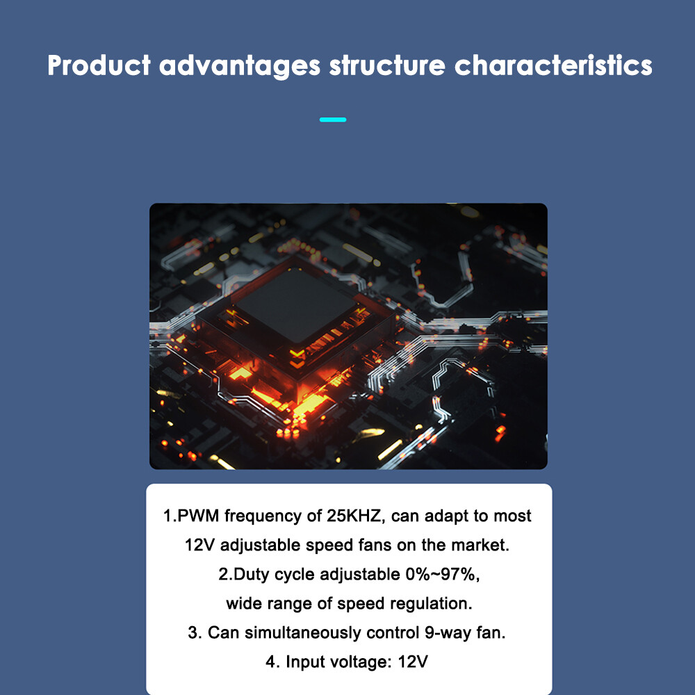 PWM Motor Speed Regulation Controller 12V Computer Chassis Fan Multi Channel