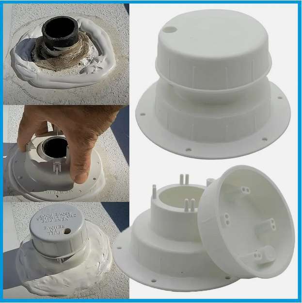 US RV Plumbing Vent Cap Trailer Camper Roof Sewer Vent Kit for 1 to 2 3/8'' Pipe