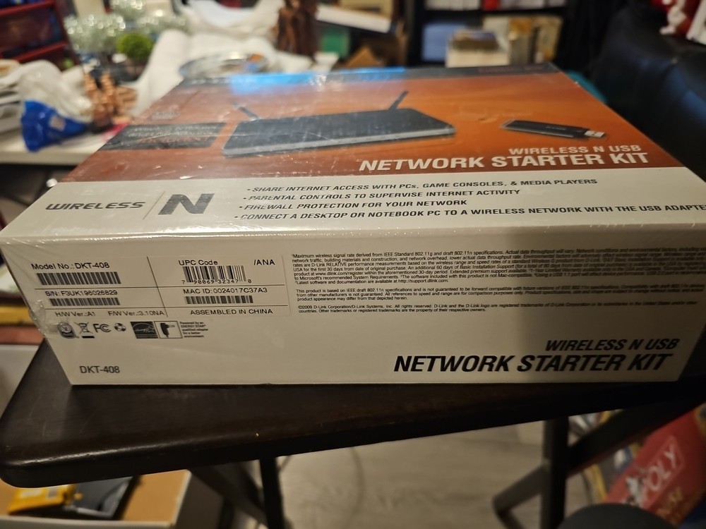 D-Link DKT-408 Wireless N USB Network Starter Kit Basic Kit NIB Sealed