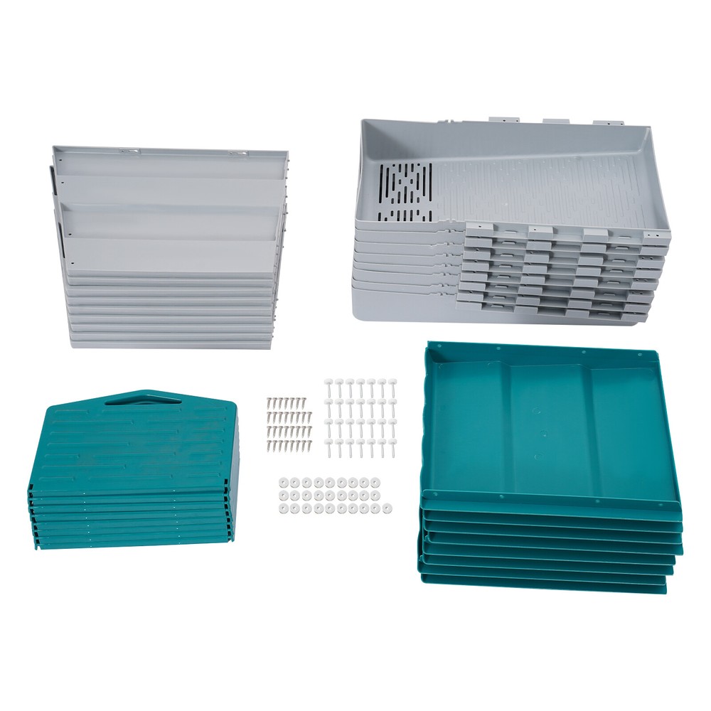 8-grid Green Chicken Nesting Box Chicken Eggs Laying Box with Egg Storage PP