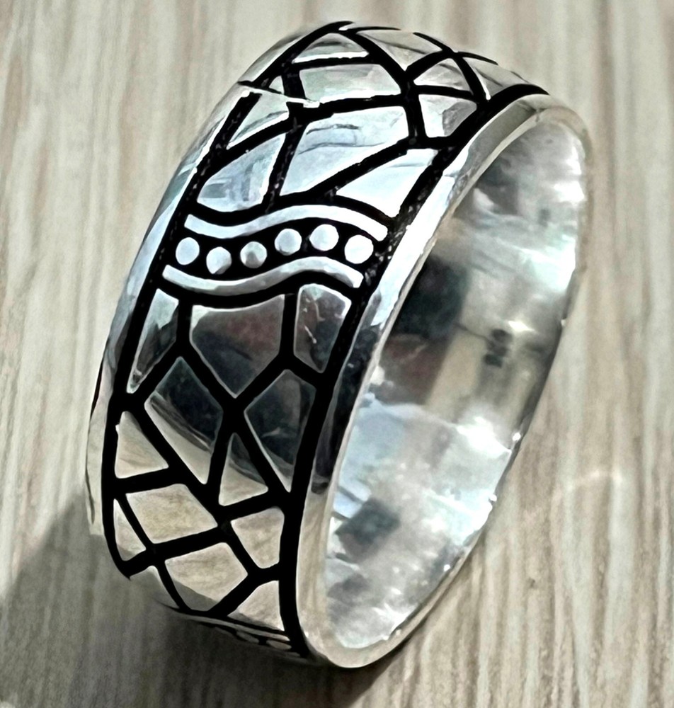 925 Sterling Silver Band Ring Size : 8.75 (FREE Resizing) #755