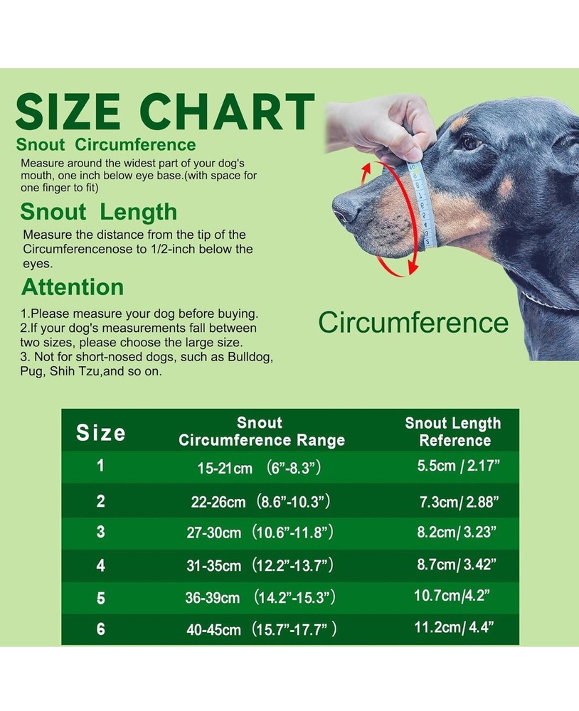 Dog Muzzle, Basket Muzzle Anti Biting Chewing, Large Breed Lightweight size 6