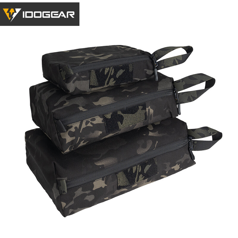 IDOGEAR Tactical Accessory Pouch 3PCS Zipper EDC Pouch Admin Tool Storage Bag MC