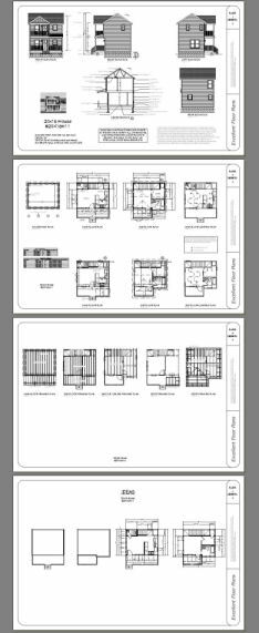 20x16 Tiny House -- PDF Floor Plan -- 544 sq ft -- Model 11