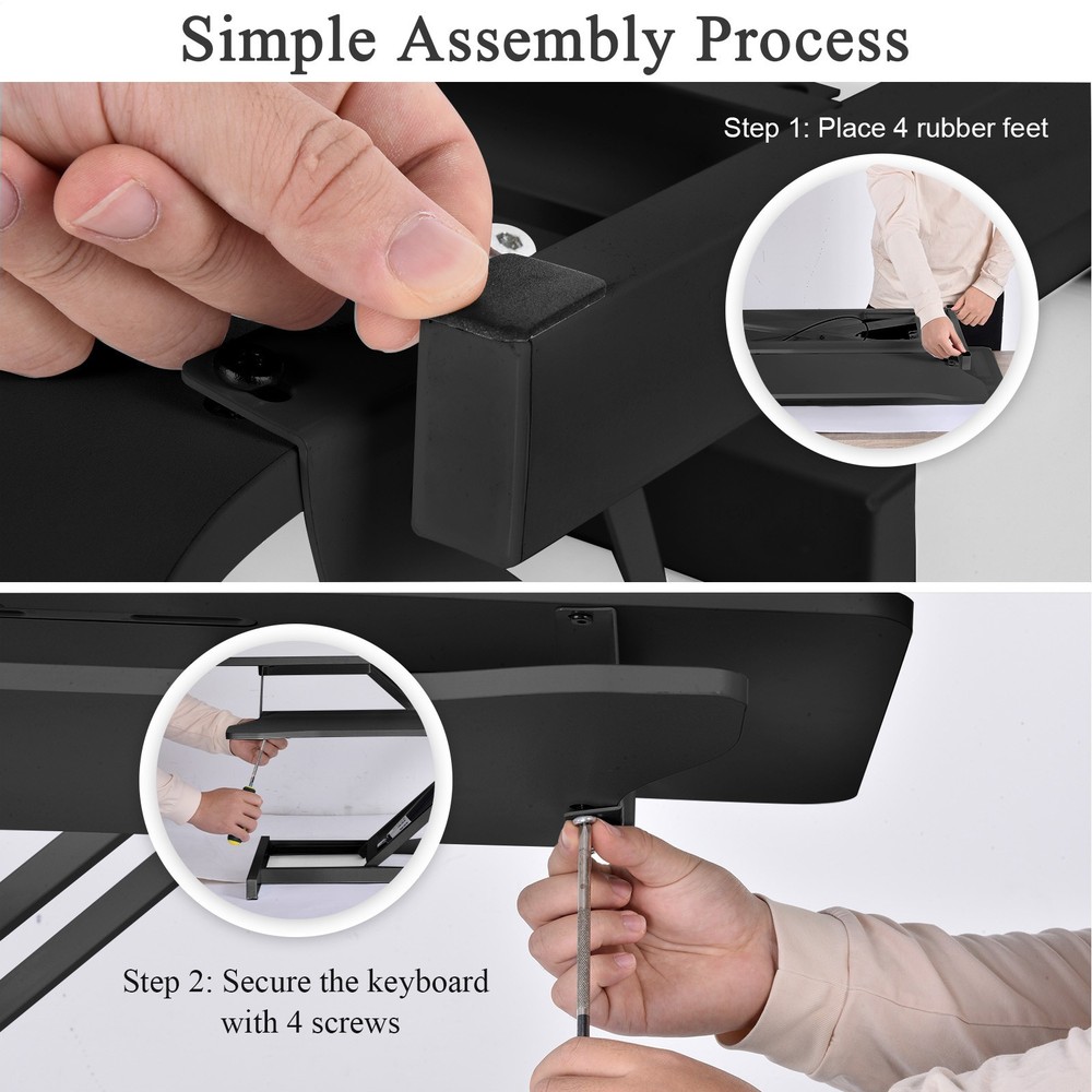 Black 37" Height Adjustable Desk Converter