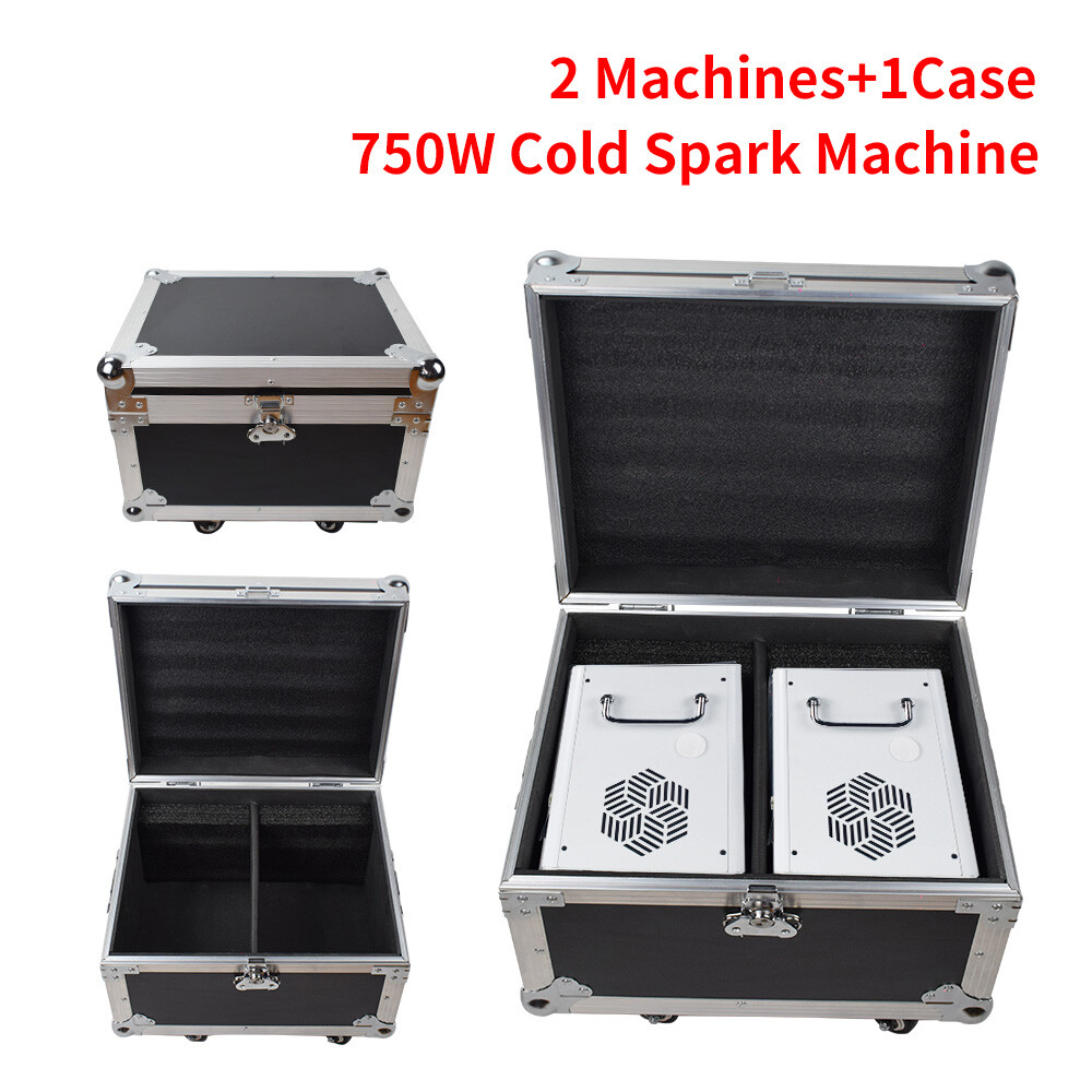 2PCS 750W Cold Spark Firework Machine DJ Event Party Machine with Flight Case