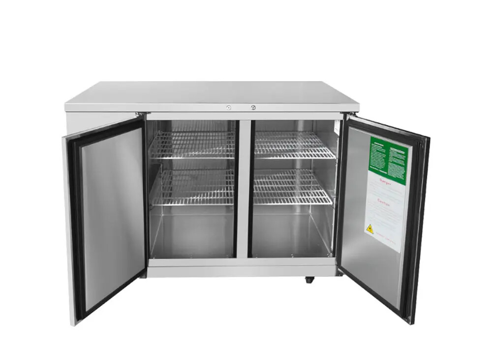 Atosa SBB48GRAUS1 48" Shallow Depth Double Solid Door Back Bar Cooler