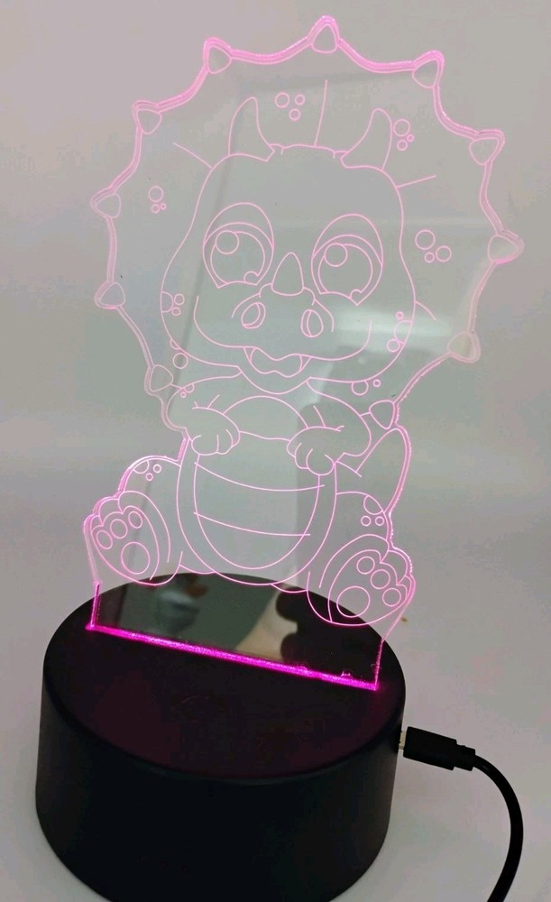 Creative 3D Visualization Lamp Baby Triceratops