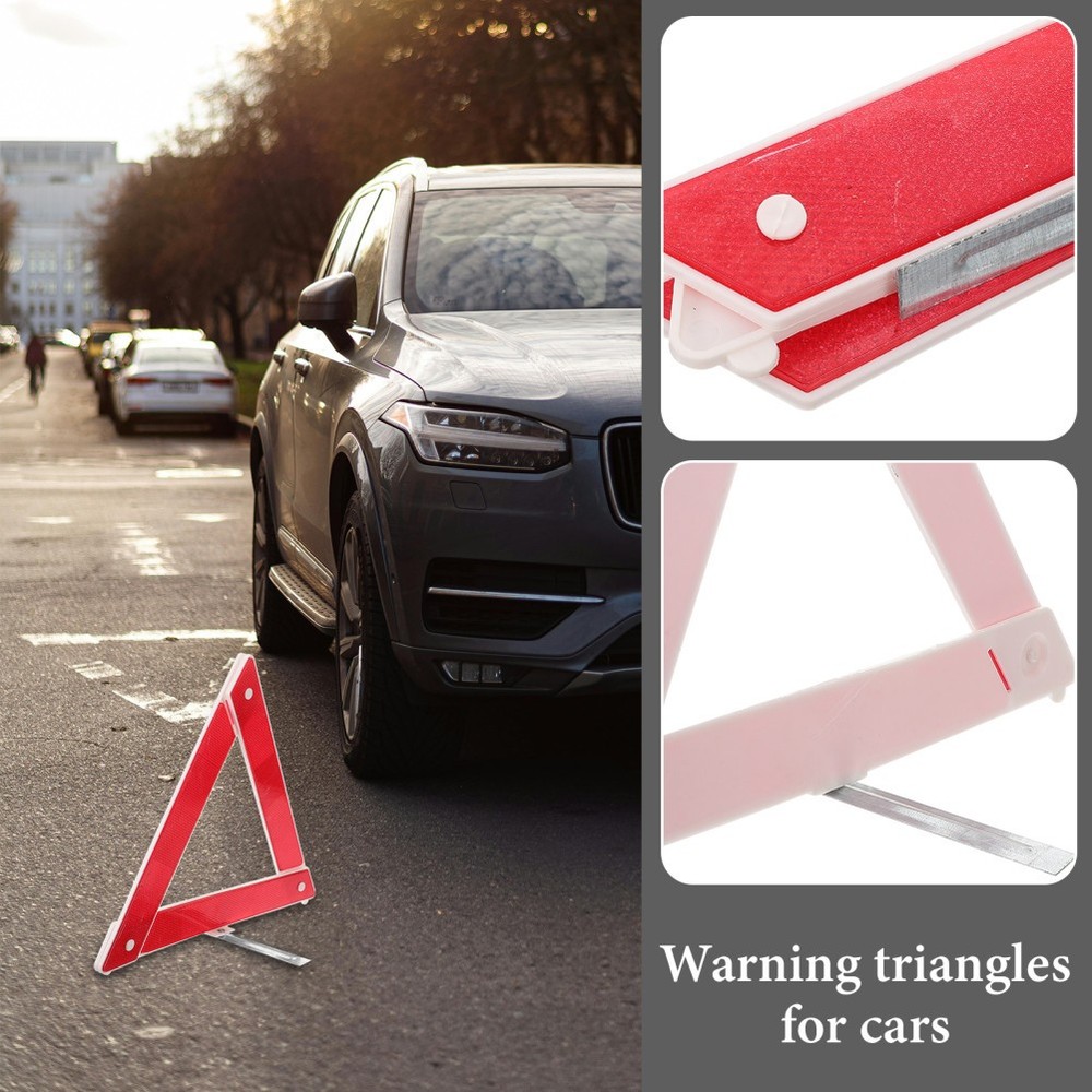 Reflective Triangle Warning Sign Triangles Emergency Roadside Car Safety