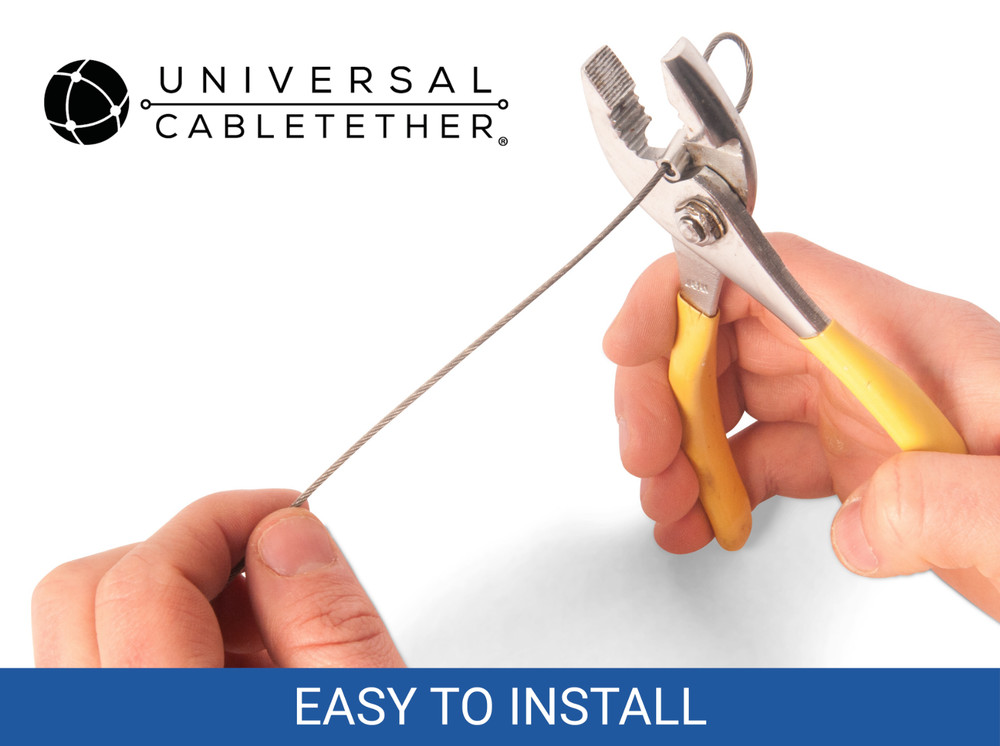 CableTether.com Universal Cable Tether 4 Pack - Adjustable, Pre-Assembled