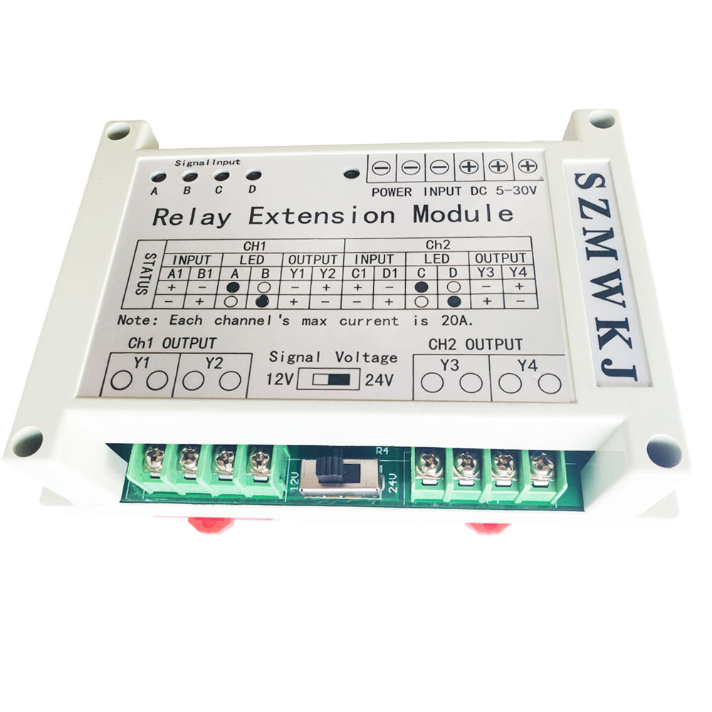 5-30V Multi-function 2 Channel 4 Way Relay Extension Module 40A Relay Controller