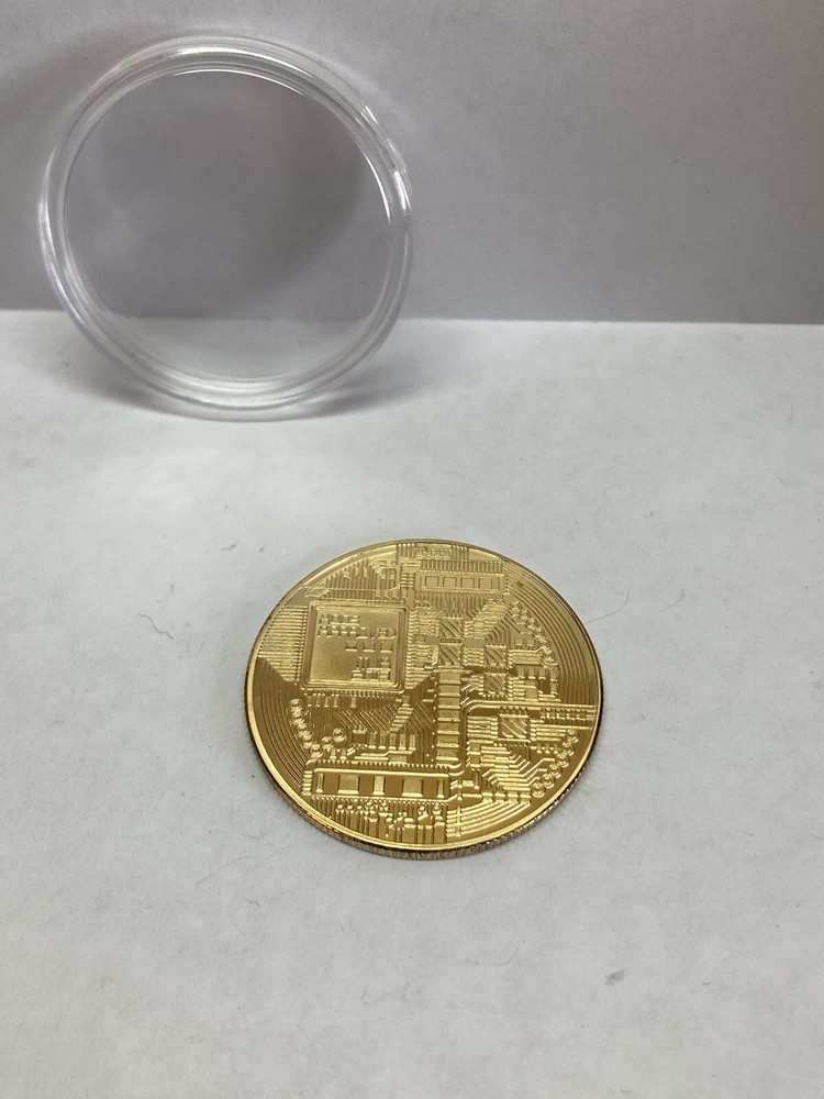 Bitcoin Commemorative Gold Plated Coin w/ Case