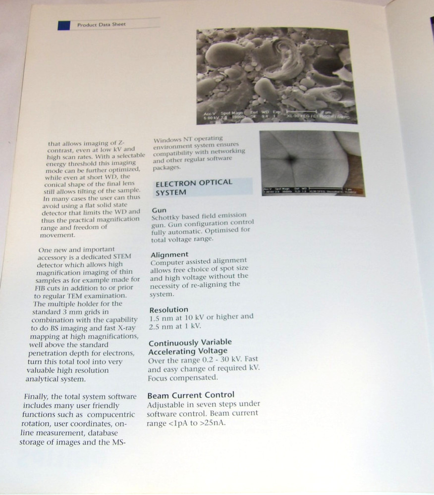 VTG 1999 FORENSIC SCIENCE WITH PHILIPS SCANNING ELECTRON MICROSCOPE BROCHURE/SEM