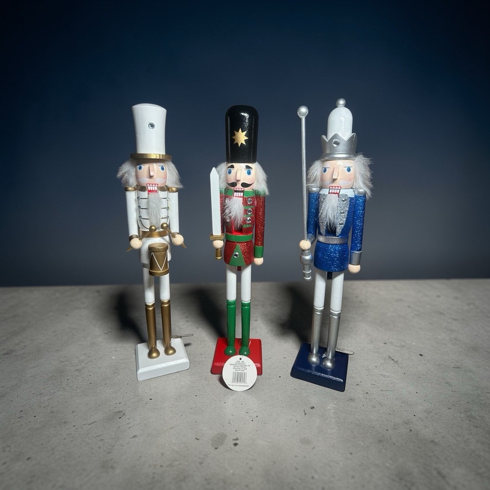 Set of Three Decorative Christmas Nutcrackers, 15”