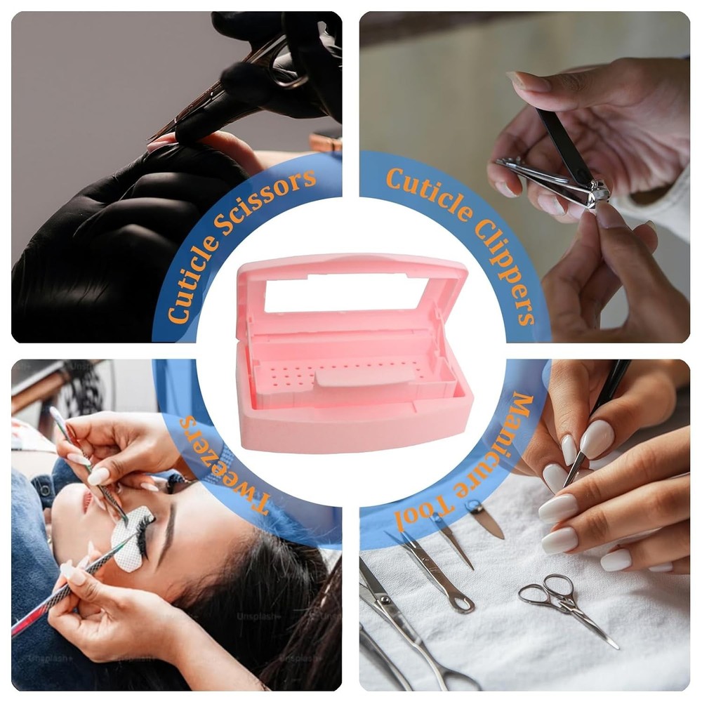 Compact Plastic Sterilization Tray for Tweezers & Nail Tools - Ideal for Salons
