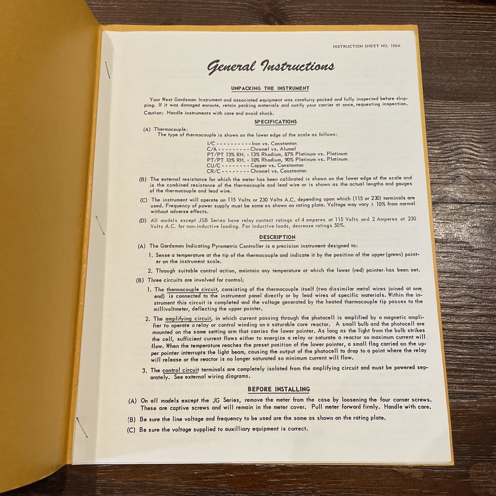 West Model JT-3 Operating & Service Instructions