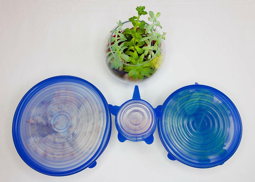 Reusable Silicone Stretch Lids (6) Eco Friendly Lids Durable Expandable Freezer