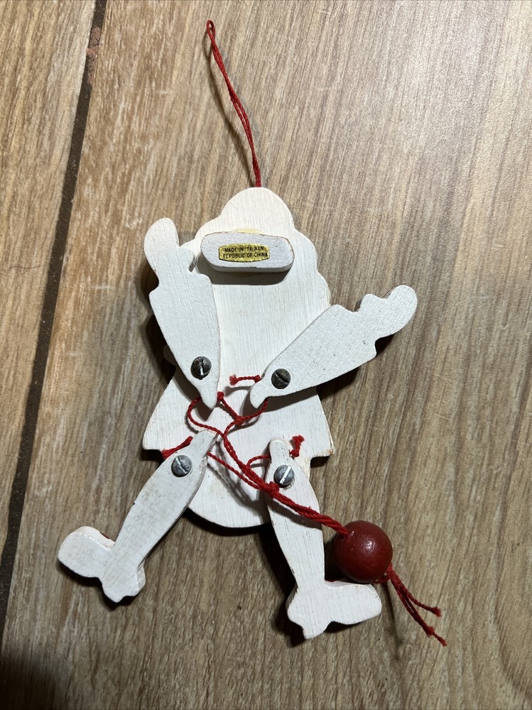 Vintage Jumping Jack Pull String Wood Puppet Ornament ocb1